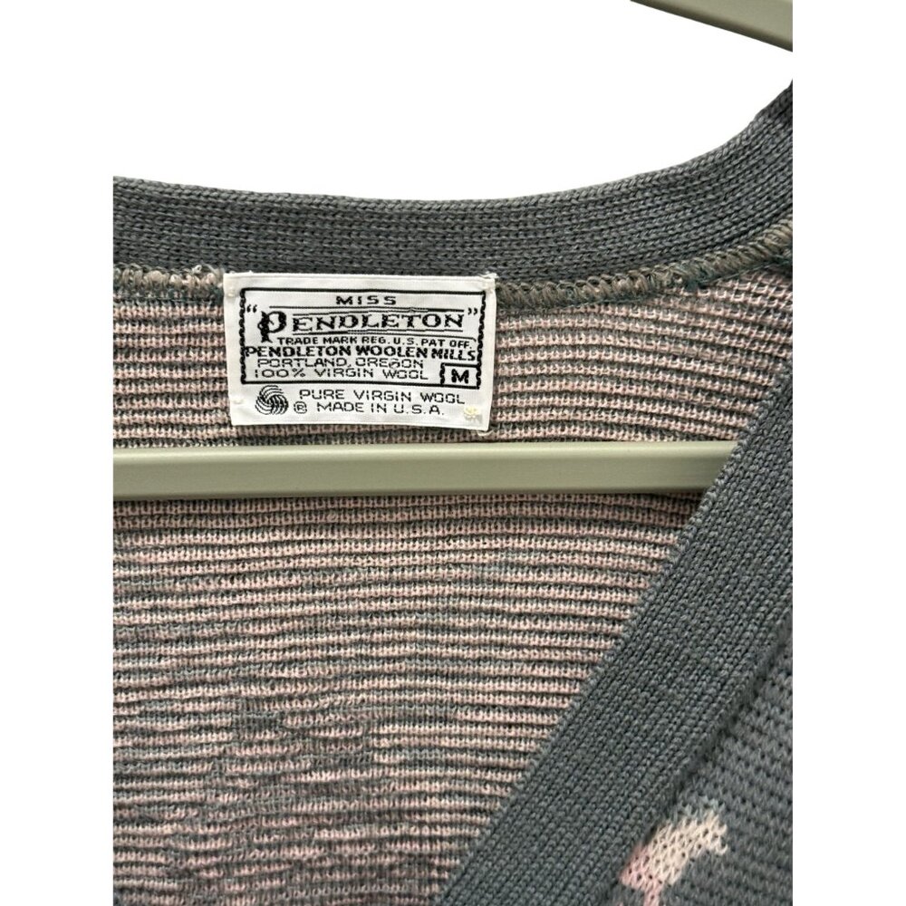 Miss Pendleton Wool Floral Pattern Button-Up Crop… - image 3